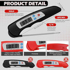 20 Pcs Digital Meat Thermometer Foldable Waterproof Kitchen Instant Read Cooking Grill Food Thermometer with Magnet Digital Food Probe for Cooking Kitchen Beef Accessories Gadgets