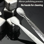 4Pcs 4.3" Stainless Steel Mini Ice Tongs – Ideal for coffee bars, tea parties, dessert events & kitchen use (sugar/ice buckets, appetizers). Available in shiny/textured surface styles for versatile
