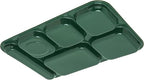 Carlisle FoodService Products Right Hand 6-Compartment Melamine Tray 14.5" x 10" - Forest Green, Length: 14.5