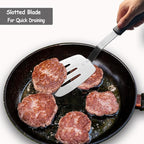 Stainless Steel Spatula Turner, Slotted Metal Spatula for Kitchen Use,VOVOLY Heavy Duty Cooking Turner, Wide Blade with Beveled Edge and Heat Resistant Silicone Handle, Dishwasher Safe