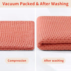 Homaxy 100% Cotton Waffle Weave Kitchen Dish Towels, Ultra Soft Absorbent Quick Drying Cleaning Towel, 13 x 28 Inches, 4-Pack, Coral