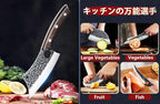 Serbian Chef Knife Set, Hand Forged Butcher Knife Set with Knife Bag, High Carbon Steel Kitchen Knives Set Meat Cleaver Boning Knife Viking Knives for Brisket Trimming, Gifts for Dad
