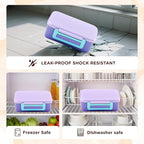Bento Lunch Box for Kids With 8oz Thermo, Leakproof Bento Box with with 2 Compartments, Insulated Bottle, Lunch Bag, BPA Free Dishwasher Safe for School Girls Boys (Purple)