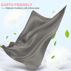 Mulberry Silk Pillow Cases Queen Size with Hidden Zipper, Ultra Smooth and Soft Breathable Cooling Silk Satin Pillowcase for Hair and Skin, Gifts for Women Men (Dark Grey, 20x30 Inches, 1 Pack)