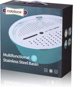 Cabilock Graters for Kitchen Handheld Stainless Steel Drain Basket Vegetable Cutter 3 In 1 Kitchen Multipurpose Grater Salad Bowl For Home (Silver) Colanders & Food Strainers