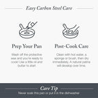 Merten & Storck Pre-Seasoned Carbon Steel 10” Frying Pan Skillet, Use on Induction, Stove and Grill, Durable, Even-Heating, for Searing, Grilling, Oven Use, and Campfire, Indoor/Outdoor