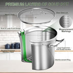 Stainless Steel Stock Pot-24QT Heavy Duty Induction Cooking Pot with Visible Lid, Commercial Grade Stock Pot & Stockpots for Boiling Cooking Soup Stew Canning Cooking Pots,Big Stockpot, Deep Cookware