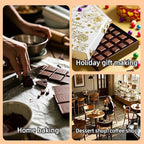 2-Pack 1 Inch Deep Large Silicone Chocolate Bar Molds with Scraper - Extra Deep & Thick Pistachio Chocolate Molds for and DIY Dubai Knafeh Chocolate