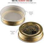 Bormioli Rocco Quattro Stagioni 6.75 oz Glass Preserving Jar (Set of 6) - Wide‑Mouth Twist‑Top Canister with Airtight Seal - Bee embossed Storage & Serving Vessel - Made in Italy, BPA‑Free