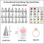 298 Pcs Cake Decorating Kit with Cake Turntable,Cake Leveler,24 Numbered Icing Tips,2 Spatulas,3 Comb Scrapers,8 Carved Pens,100 Pastry Bags,100 Paper Cupcake Liners, (Pink)