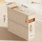 6Pack Sheet Organizers and Storage - King/Queen Size Sheet Storage Organizer with Window, Foldable & Dustproof Sheet Organizer for Linen Closet for Summer Blankets & Sheet Sets,Beige