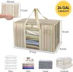 BALEINE 8-Pack Oversized Moving Bags with Reinforced Handles, Heavy-Duty Storage Tote Moving Supplies for Packaging, Camping (Color Stripe, 8-Pack)