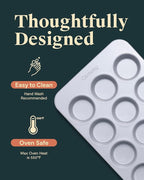 Caraway Non-Stick Ceramic 12-Cup Muffin Pan Duo - Naturally Slick Ceramic Coating - Non-Toxic, PTFE & PFOA Free - Perfect for Cupcakes, Muffins, and More - Slate