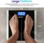 Etekcity Bathroom Scale for Body Weight, Highly Accurate Digital Electronic Weighing Machine for People, LCD Display, Large Size, 6mm Tempered Glass for Safe Home Use, Batteries Included, 400 lbs