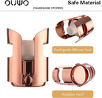 Champagne Sealer Stopper 6 Pack Stainless Steel Sparkling Wine Bottle Stoppers，Leak-Proof Bubble Retaining Saver，Suitable for Champagne Prosecco Cava and Sparkling (Rosegold)