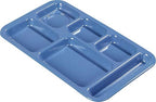 Carlisle FoodService Products Plastic Meal Tray Righ-Handed Heavyweight Lunch Tray with 6-Compartments for Schools, Cafeterias, and Dining Halls, Melamine, 15 x 9 Inches, Sandshade, (Pack of 12)