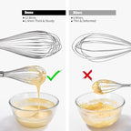 18/8 Stainless Steel Balloon Whisk, Doosu Kitchen Whisk for Cooking Handheld Egg Beater with Rust-Proof Sturdy Wires & Non-Slip Silicone Handle for Beating, Stirring, Blending (12 Wires, Red)