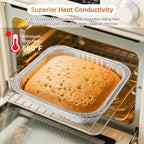 8x8 Aluminum Pans with Lids - 10 Pack Disposable Baking Pans, Heavy Duty Tin Foil Pans with Lids for Cake Baking, Cooking, Heating, Storing, Prepping Food