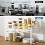 Expandable Cabinet Shelf Organizer Riser for Kitchen Pantry Cupboard Under Sink Countertop Home Storage Organization Rack Space Saver