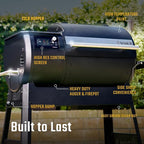 Brisk It Origin-580 Electric Wood Pellet Smoker Grill – A.I. Smart BBQ Grill with WiFi, 7-in-1 Outdoor Grill & Smoker, PID Controller (Up to 500°F), 580 sq.in Cooking Area, Meat Probe