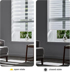 Persilux Zebra Cordless Roller Shades for Windows, Privacy Blinds (29" W x 72" H, White) for Sliding Door, Light Control for Day and Night, Home and Office