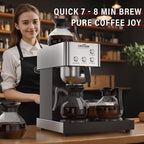 crosson 12 Cup Commercial Coffee Brewer with 4 Warmers & 4 Glass Decanter,Pour Over Drip Coffee Maker with Stainless Steel Housing and 304 SS Funnel