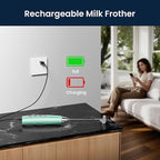 Milk Frother Rechargeable Handheld-Electric Whisk 3 Speed Adjustable, Coffee Frother Wand with 3 Stainless Whisks, Electric Foam Maker, Drink Mixer Blender for Latte Cappuccino Matcha Egg