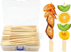 200 Pcs 6 Inch Bamboo Wood Paddle Picks Skewers, Toothpicks for Appetizers for Cocktail, Drinks, Appetizers，Fruit, Sausage, Barbeque Snacks, Sandwich, Natural Wooden Paddle Skewer Mini Food S