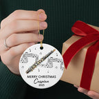 Personalized Text Year Name Piccolo Player Ceramic Ornament, Customized Piccolo Instrument Christmas Hanging Ornament Gift for Dad Mom Husband Wife Brother Sister, Unique Piccolos Piccolo Ornaments