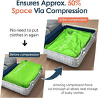 Vacuum Bags for Travel Luggage with Wireless Pump, Compression Bags for Carry On Suitcases and Backpack, Vacuum Seal Packing cube for Cloth Packing (1PC + PUMP)