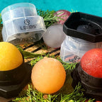 Silicone Freezer Press Sphere Ice Ball Maker Mold, 3 Pack for Large Round Craft Whisky Ice Balls - Bourbon, Scotch, Old Fashioned, Cocktail Drinks - by LEEBS