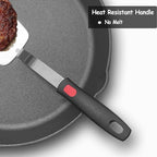 Stainless Steel Spatula, Solid Metal Turner for Kitchen Use, VOVOLY Heavy Duty Cooking Spatula, Wide Blade with Beveled Edge, Heat Resistant Silicone Handle, Dishwasher Safe