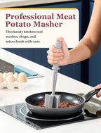 Premium Meat Chopper for Ground Beef - CLUEAPOP Heat Resistant Meat Masher - Kitchen Tools & Gadgets - Ground Beef Smasher - Non Stick Hamburger Chopper - Cook Ground Meat with Easy