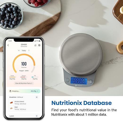 Etekcity Nutrition Smart Food Kitchen Scale, Digital Ounces and Grams for Cooking, Baking, Meal Prep, Dieting, and Weight Loss, 11 Pounds-Bluetooth, 304 Stainless Steel (Pack of 10)