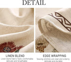 ISAENNE Designer Off White Linen Extra Long Rectangle Tablecloth,Floral Elegant Table Cloth,Stain Resistant Vintage Decor Tablecloths for Dining Thanksgiving Kitchen Party,63"*110"-Serenity G
