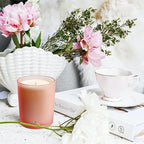Thick Candle Jars for Making Candles 12 Pcs, 7 OZ Empty Jars with Wood Lids for Candle Making, Sample Container, Frosted Pink