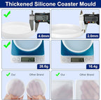 6 PCS Thickened Coaster Resin Molds for Epoxy Resin Casting, DIY Coasters, Bowl Mats, Candle Holders, Home Decoration