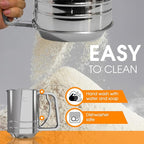 Flour Sifter , 3 Cup Stainless Steel , Great Double-layer Baking Sifters for all Baking Flour and Powdered sugar, Flour Strainer