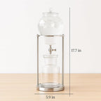 Nispira Luxury Ice Cold Brew Dripper Coffee Maker in Stainless Steel and Borosilicate Glass, 600 ml Silver