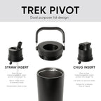 Simple Modern Trek Pivot | 30oz Flip Straw Tumbler with Handle | Water Bottle & Boot | Interchangeable Straw & Chug Lids | Insulated Stainless Steel Jug | Gym Sports Outdoors | Raspberry Vibes