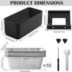 Grill Grease Catcher for Blackstone Griddle with 10 Pack Grease Cup Liners Aluminum Foil Tray Pan Drip Tray Pan for 17, 22, 28 & 36 inches Griddle (Long Hook)