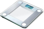 Eat Smart Digital Bathroom Scale with Extra Large Easy to Read Lighted Display, Accurate Weight Tracking, Includes Free Body Tape Measure, Grey and Clear