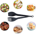 MSY BIGSUNNY Appetizer Tongs - Stainless Steel Kitchen Locking Food Tongs, Buffet Serving Tongs Set of 2(Black, 9 inch)