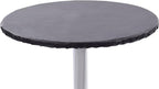 Yourtablecloth Heavy Duty Vinyl Round Fitted Tablecloth (Table Cover) with Flannel Backing Vibrant Colors Elasticized Tablecloth Great for Indoor and Outdoor Dining and Playing Cards 54” Black
