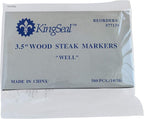 KingSeal 5000 Count 3.5 Inch Natural Birch Wood Steak Markers, Heat Stamped, Well, Eco Friendly, Commercial Bulk Pack - 10 Boxes x 500