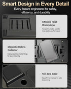 Professional 3-stage Electric Knife Sharpener for Kitchen Knives, with 100% Diamond Abrasive 20° Precision Angle Guide, Quickly Sharpening, Repairing/Restoring/Polish Blades (2-Stage Silver)
