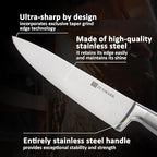 Professional 13 Piece Knife Block Set with Magnetic, Sharp Chef Knife Set, Ideal for Home and Restaurants, Silver