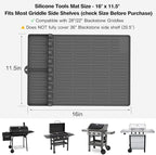 Silicone Griddle Tools Mat for Blackstone - Large Silicone Spatula Mat with Drip Pad - Griddle Mats BBQ Grill Accessories - Side Shelf Mats Grill Pad for Blackstone Griddles Accessories（Gray）