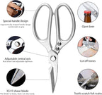 Stainless Steel Kitchen Shears Full-Steel Forged Metal Kitchen Scissors for Food (Kitchen Scissors-B)