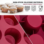 Silicone Muffin Pan 1 Pack, 6-Cavity Chocolate Molds Silicone, Nonstick BPA Free Silicone Baking Molds, Dishwasher & Microwave Safe Muffin Tin, Easy To Use and Clean Candy Molds